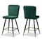 Baxton Studio Preston Modern Luxe and Glam Green Velvet Upholstered and Two-Tone Metal 2-Piece Bar Stool Set Set of 2 190-11785-ZORO - alternate 4